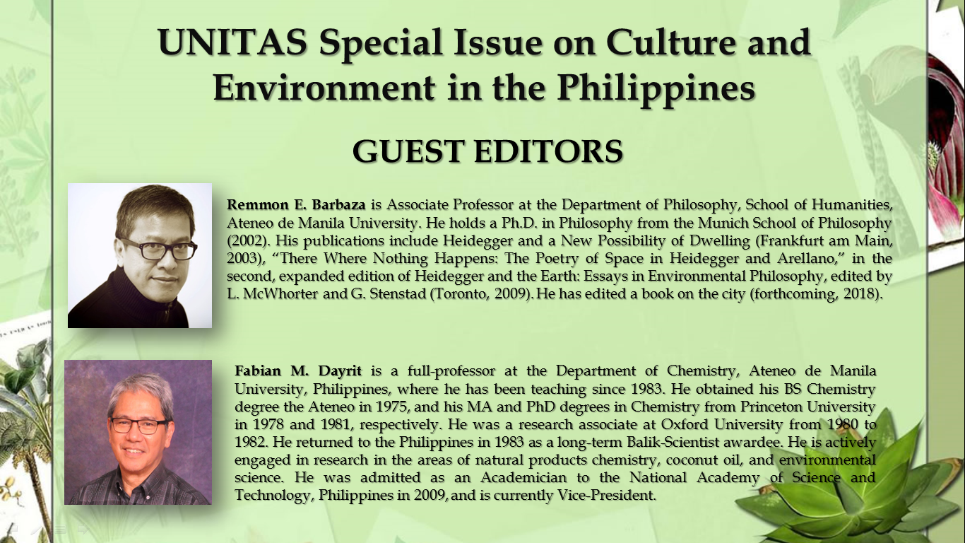 UNITAS Special issue on culture and environment in the philippines
