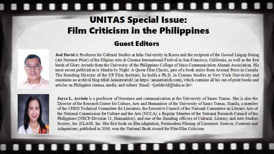 UNITAS Special Issue: Film Criticism in the philippines